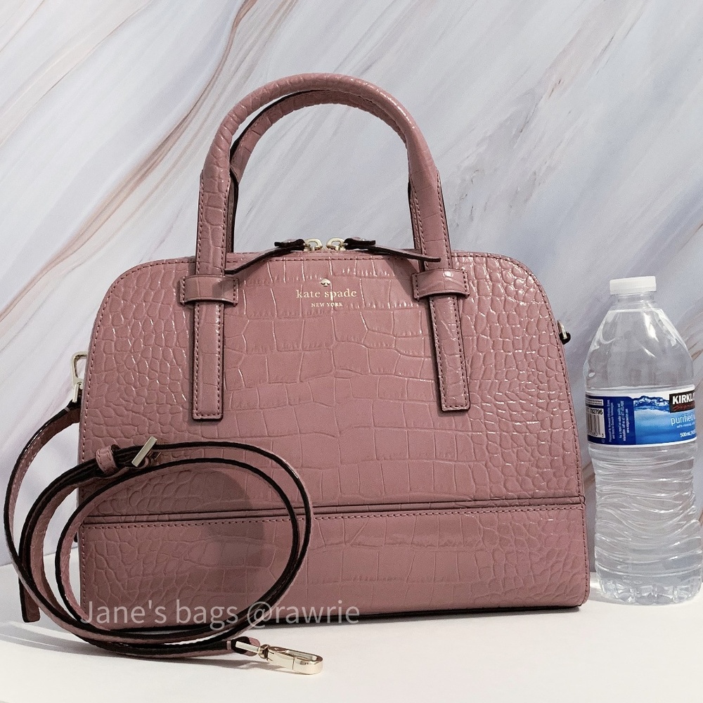 New Kate Spade Felix Croc Embossed Patent Leather